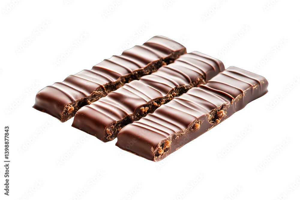 Poster several chocolate bars arranged neatly highlighting their smooth glossy surfaces and ridged designs 