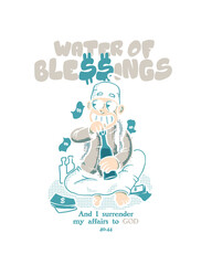 A playful yet spiritual design showing a chill character with money and a bottle, paired with a verse about trusting in God. A mix of street vibes and faith.