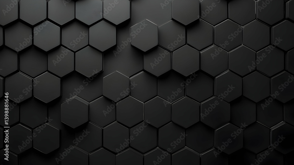Poster dark hexagon pattern background