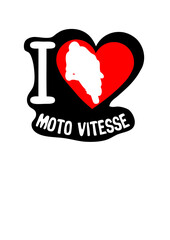 I love moto vitesse coeur course