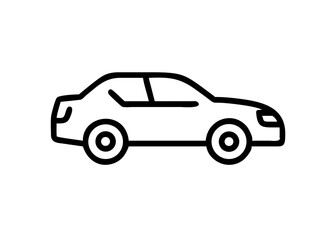 Fototapeta premium Cute icon with black line drawing. Cars.