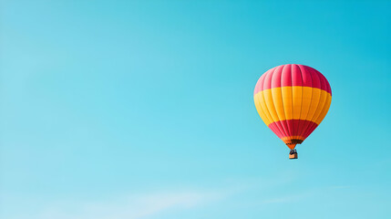 Fototapeta premium Colorful Hot Air Balloon Against Blue Sky