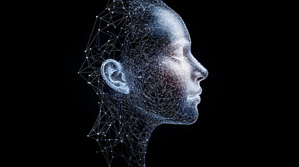 Abstract Digital Profile Of Woman