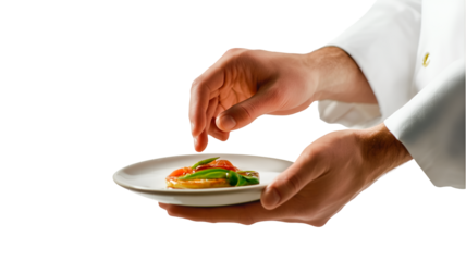Chef Carefully Presenting Exquisite Dish Gourmet Food Plating Culinary Art