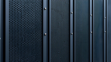 Dark Gray Metal Panels With Perforated Grid Pattern