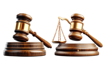 Courtroom gavel and justice scale for law and legal themes