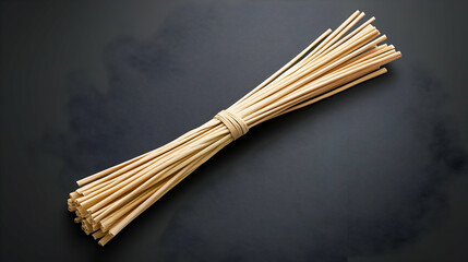 Bundle Of Uncooked Noodles On Dark Background