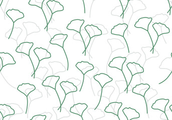 Ginkgo biloba seamless pattern vector illustration, botanical background. Alternative Medicine seamless illustration