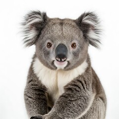 Fototapeta premium Cute Koala Portrait with White Background 