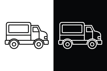 Vector illustration of various truck and vehicle icons for transport and delivery design