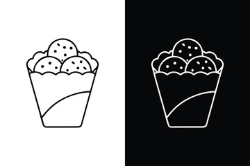 Falafel icon vector on White Background ,Vector Art Illustration on white background.
