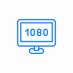 tv 1080 quality icon sign vector