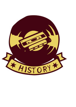 k7 cassette disque 33 tours banderole logo musique