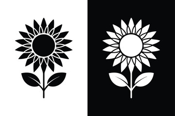Sunflower flower icon vector on White Background ,Vector Art Illustration on white background.