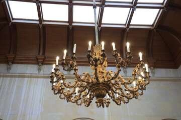 chandelier on the ceiling
