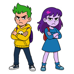 Anime Friends Angry Expression