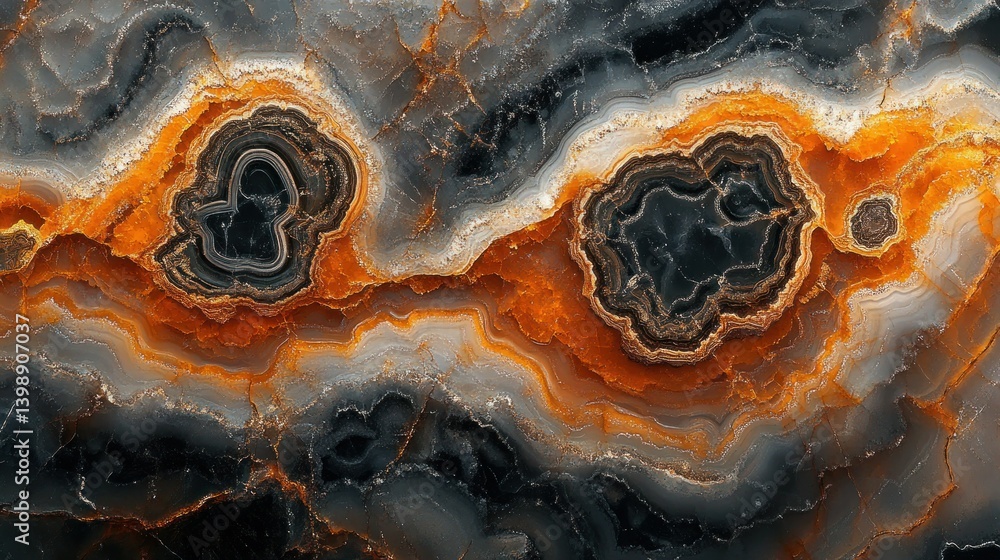 Poster intricate, layered stone design with deep patterns