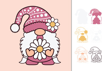 Easter Gnome multilayered 3d paper craft design for crafting