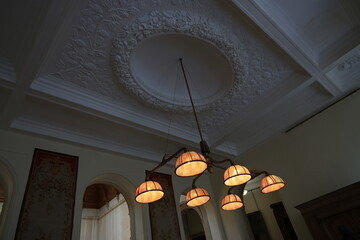 castle interior warm lamp