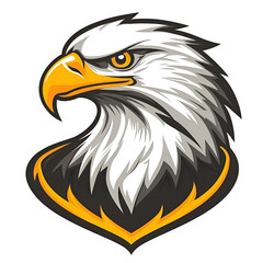 Obraz premium Detailed Profile Illustration of a Majestic Eagle with Sharp Eyes and White Feathers Set Against a Transparent Background