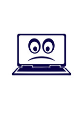 ordinateur portable smiley triste icone