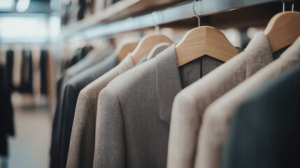 Stylish Suits Displayed in a Modern Retail Store