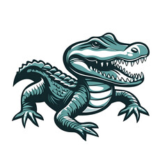 Obraz premium Detailed Illustration of a Ferocious Crocodile with Sharp Teeth and Dynamic Pose on a Transparent Background