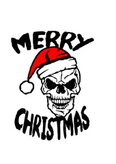 merry christmas tete de mort bonnet noel pere