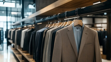 Stylish Suits Displayed in a Modern Retail Store
