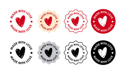 Made with Love Label Cute Fun Lettering Calligraphy Text Sticker Packaging