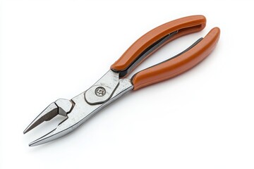 Pliers with orange handle isolated on white background
