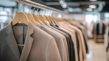 Stylish Suits Displayed in a Modern Retail Store