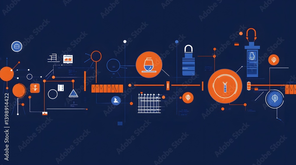 Poster digital security concept, a visual representation of digital security and information protection wit
