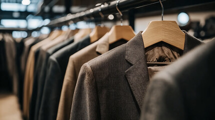 Stylish Suits Displayed in a Modern Retail Store