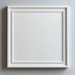 Fototapeta premium Elegant White Picture Frame Mockup on Gray Wall
