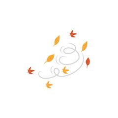autumn leaves blowing in the wind