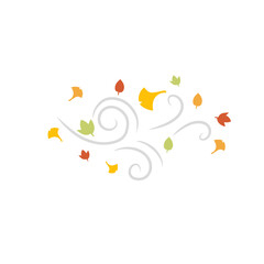 autumn leaves blowing in the wind