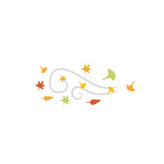 autumn leaves blowing in the wind