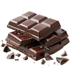 Dark chocolate bar png Isolated on white transparent background
