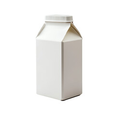 Empty milk carton cutout, Isolated on white transparent background