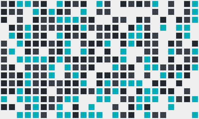 Abstract teal and grey square mosaic pattern.  Perfect for tech, design, or corporate backgrounds, website banners, or presentations.