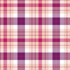 Elegant Cool deep pink & Smoky light peach Seamless Tartan Fabric Design