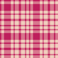 Elegant Pastel deep pink & Vintage light peach Seamless Tartan Fabric Design