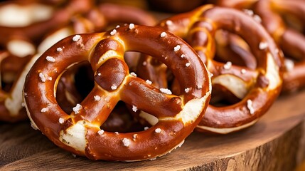 Delicious Salted Pretzels Bakery Food Photography