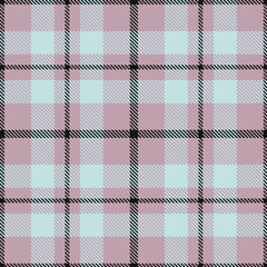 Plaid pattern seamless. Classic light mauve & Bright almost black Tartan Fabric Design. 