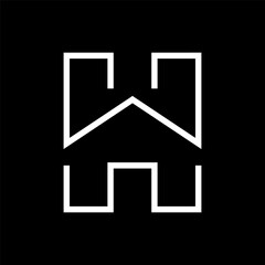 Letter H house creative minimalist logo design