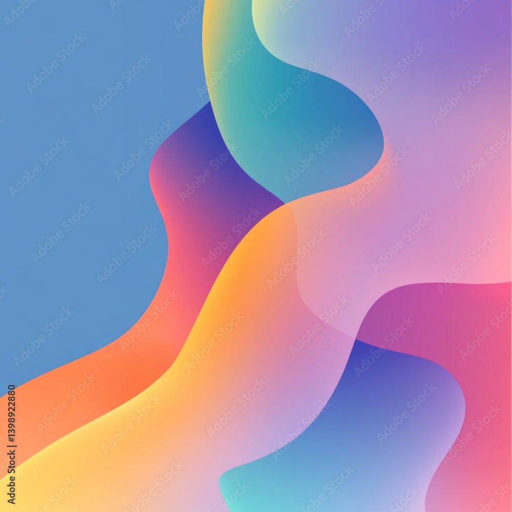 Poster modern abstract fluid gradient background with colorful geometric shapes and liquid elements