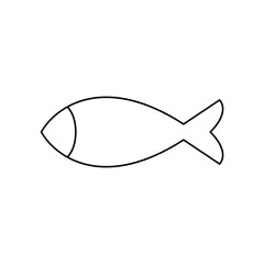 simple outline of a fish designed for kids drawing or coloring. black line fish isolated on white background, perfect for children's education, creative learning, and aquatic animal illustrations