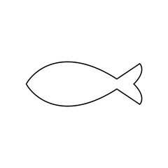 simple outline of a fish designed for kids drawing or coloring. black line fish isolated on white background, perfect for children's education, creative learning, and aquatic animal illustrations