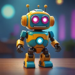 Naklejka premium blue screen robot toy